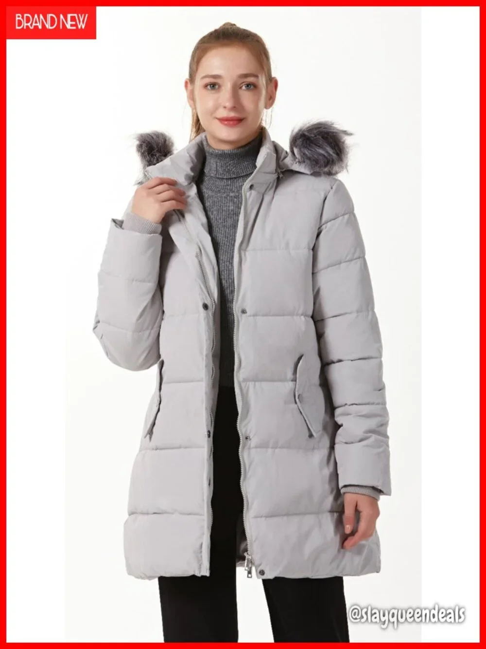 Women's Winter Thicken Puffer Coat with Removable Hood